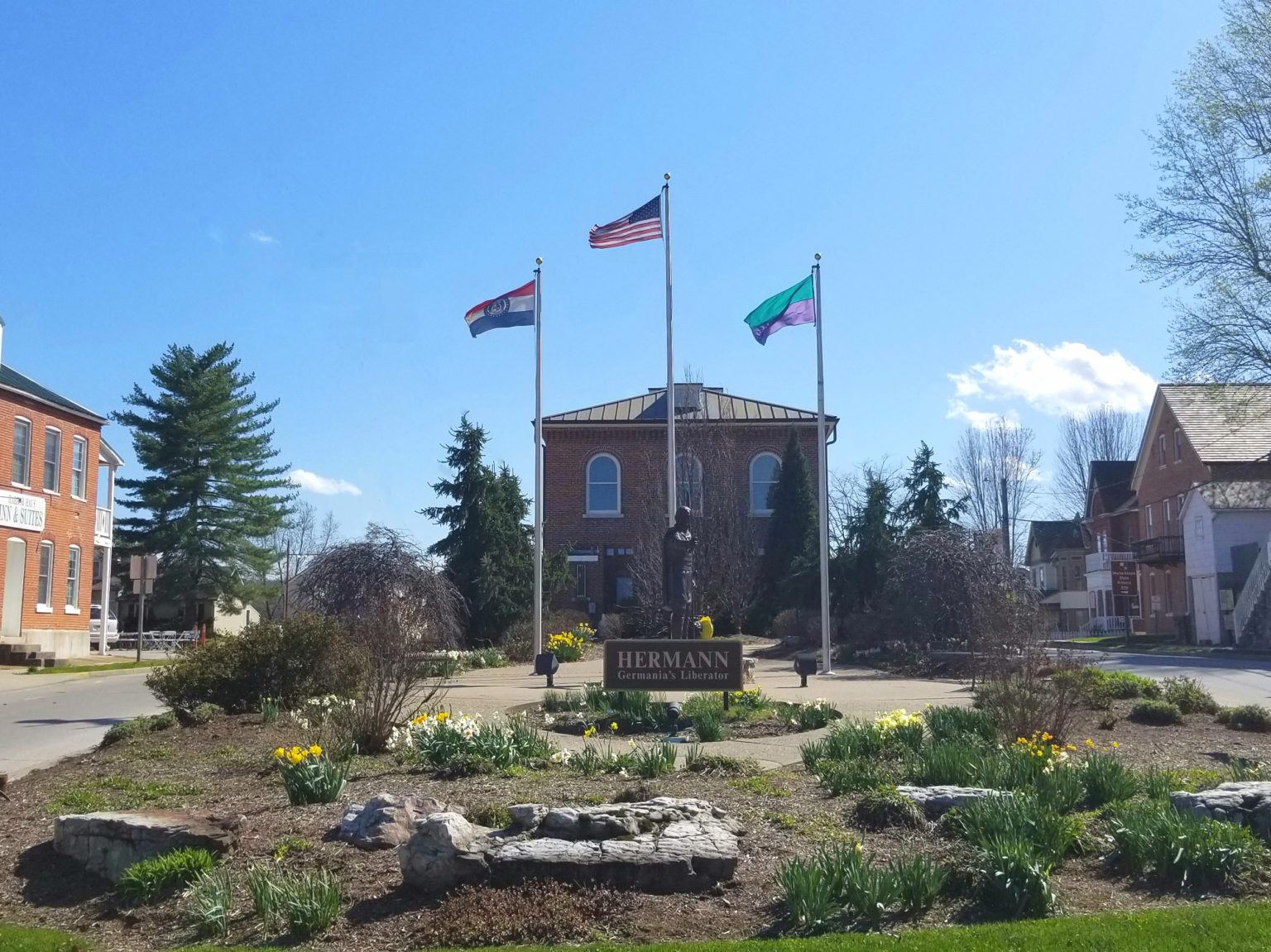 Arminius monument in downtown Hermann